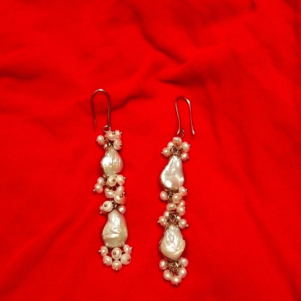 Vintage antique classy pearl drop earrings